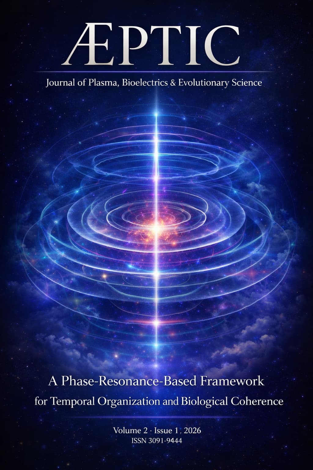 Conceptual visualization of multilayered temporal phase architecture showing interacting oscillatory domains and cross-scale synchronization in biological and environmental systems.